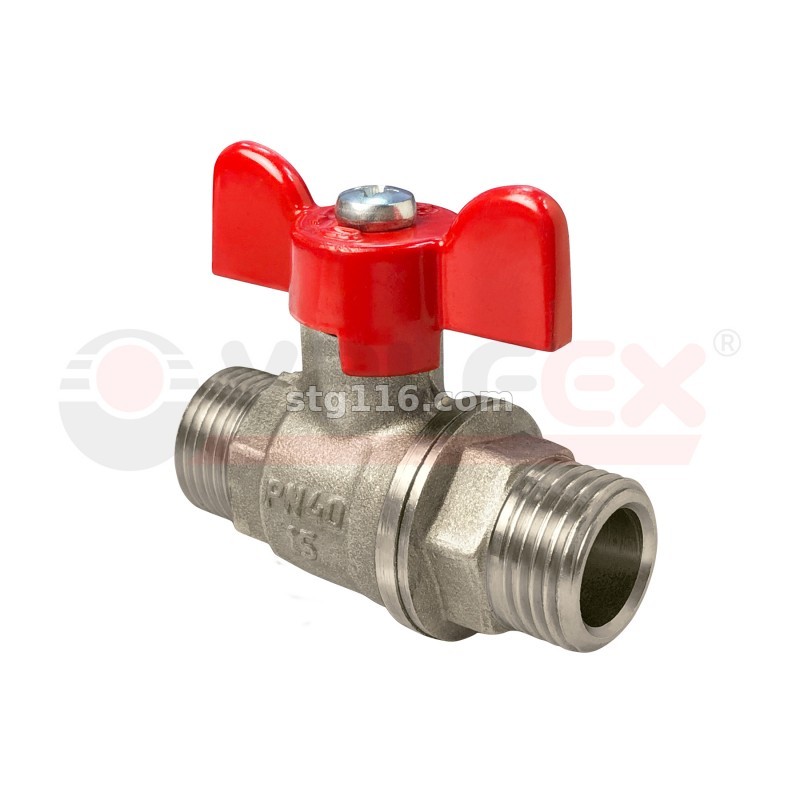 Кран лат.шар 3/4" (20) Н/Н (бабочка) никел. Valfex